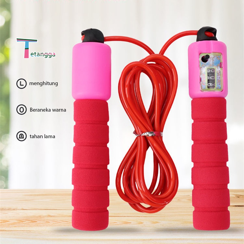 Tali Skiping Dengan Kuat Gagang Anti Licin Dapat Disesuaikan Rope Skipping