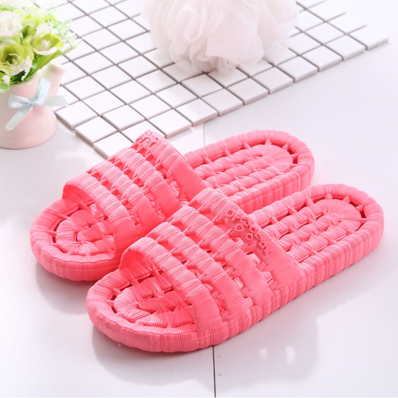 Sandal Kamar Mandi Wanita Bocor Non-Slip Mandi Indoor Empat Musim Rumah Pria Sandal Rumah Plastik Be