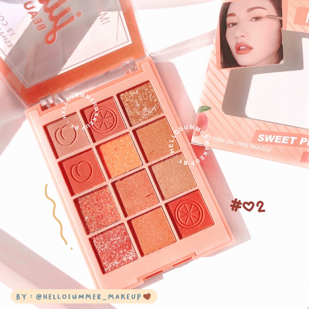 𝐄𝐘𝐄𝐒𝐇𝐀𝐃𝐎𝐖 𝐏𝐀𝐋𝐄𝐓𝐓𝐄ㅤ- IMAN OF NOBLE  Tropical Summer Juice Eyeshadow Palette Pigmented 12 Color