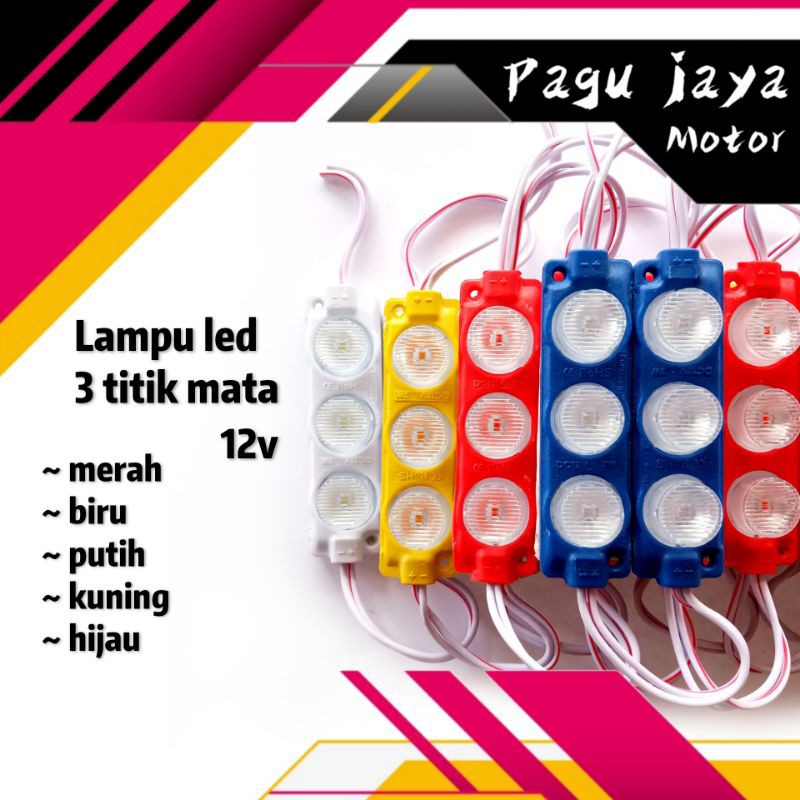 lampu led modul 12 volt 3 titik mata