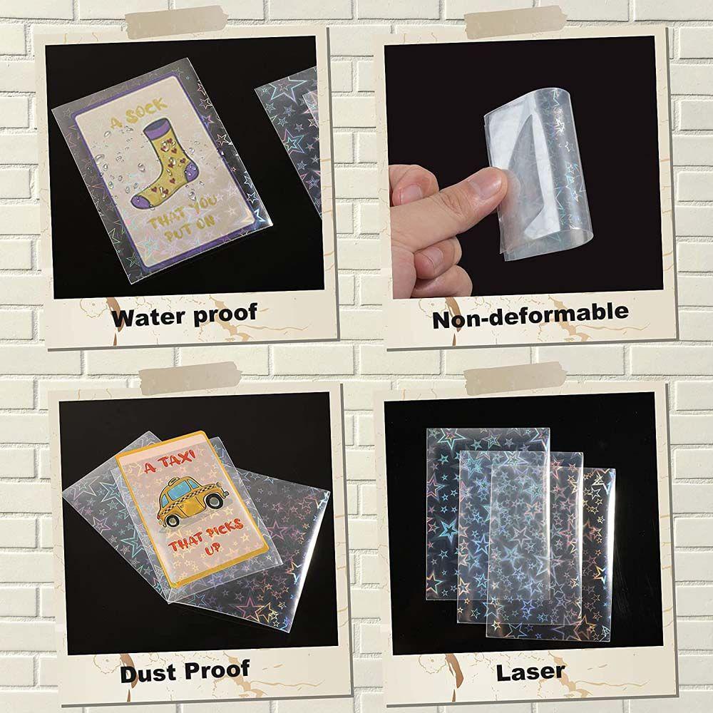 Lanfy 10pcs Cover Pelindung Kartu Laser Holografik Transparan