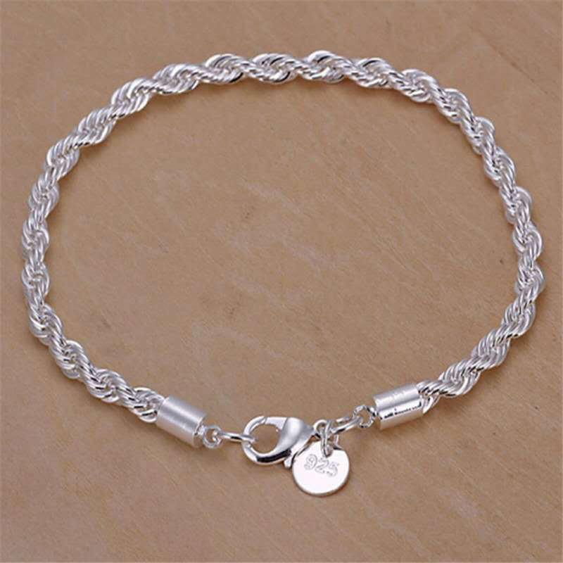 Gelang Titanium Premium Kulit asli Baja tahan karat Menenun Tombol Wanita bracelet wedding