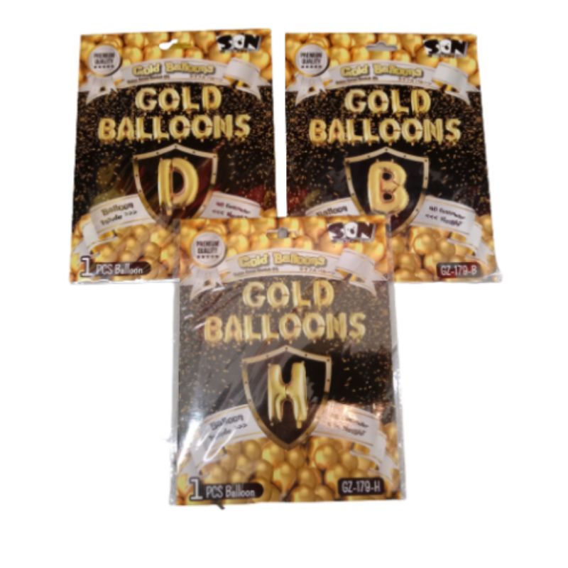 SON Gold Ballons Balon Emas Bentuk Huruf (1Pcs)