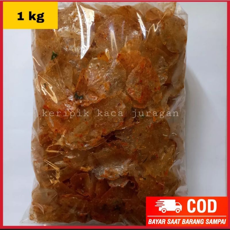 

KEMASAN 1KG KERIPIK KACA/BELING PEDAS GURIH DAUN JERUK