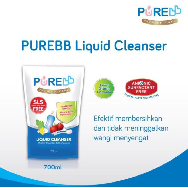 Pure Baby Liquid Cleanser Refill 700ml  (Bebas detergen dan parfum)