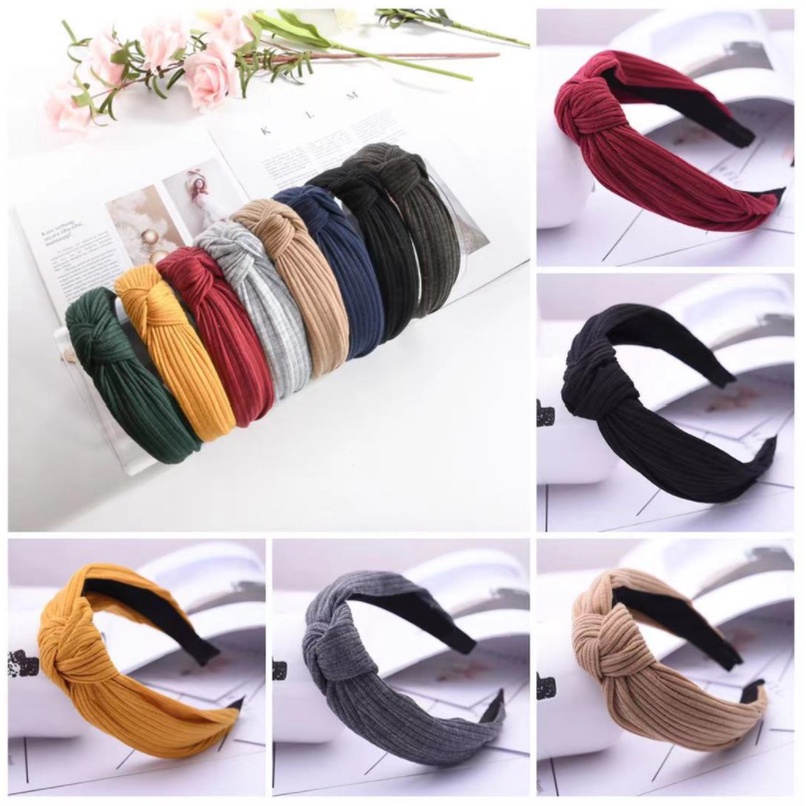 PA Bando Korea Bandana Wanita Murah Bando Polos Headband Korea Fashion Bando Simpul Aksesoris Rambut Wanita Import High Quality IR067