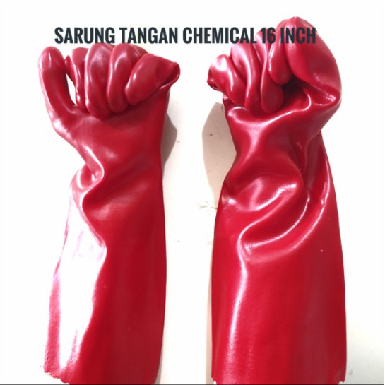 SARUNG TANGAN CHEMICAL KIMIA PVC 16 INCH HUNTERO KARET