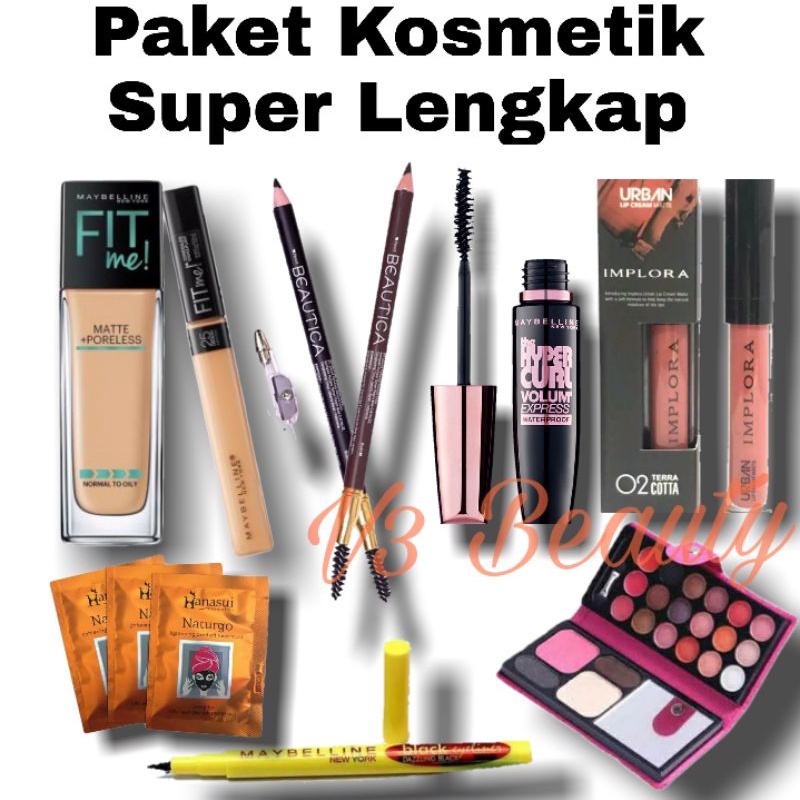 Paket Kosmetik Maybelline Lengkap Murah Super Set - Paket Makeup Murah - Paket Implora Lengkap Murah