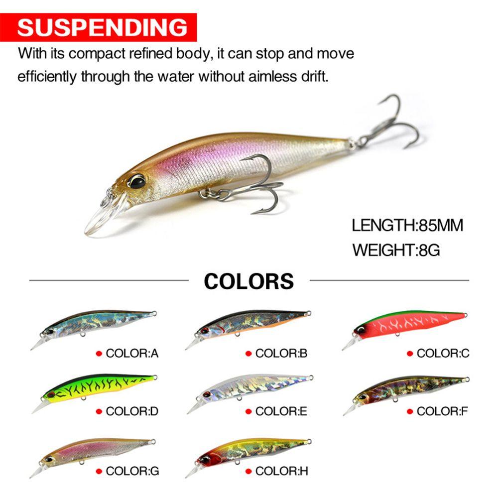 Top Minnow Lures 85mm/8g Crankbaits Tackle Memancing Musim Dingin Luar Ruangan
