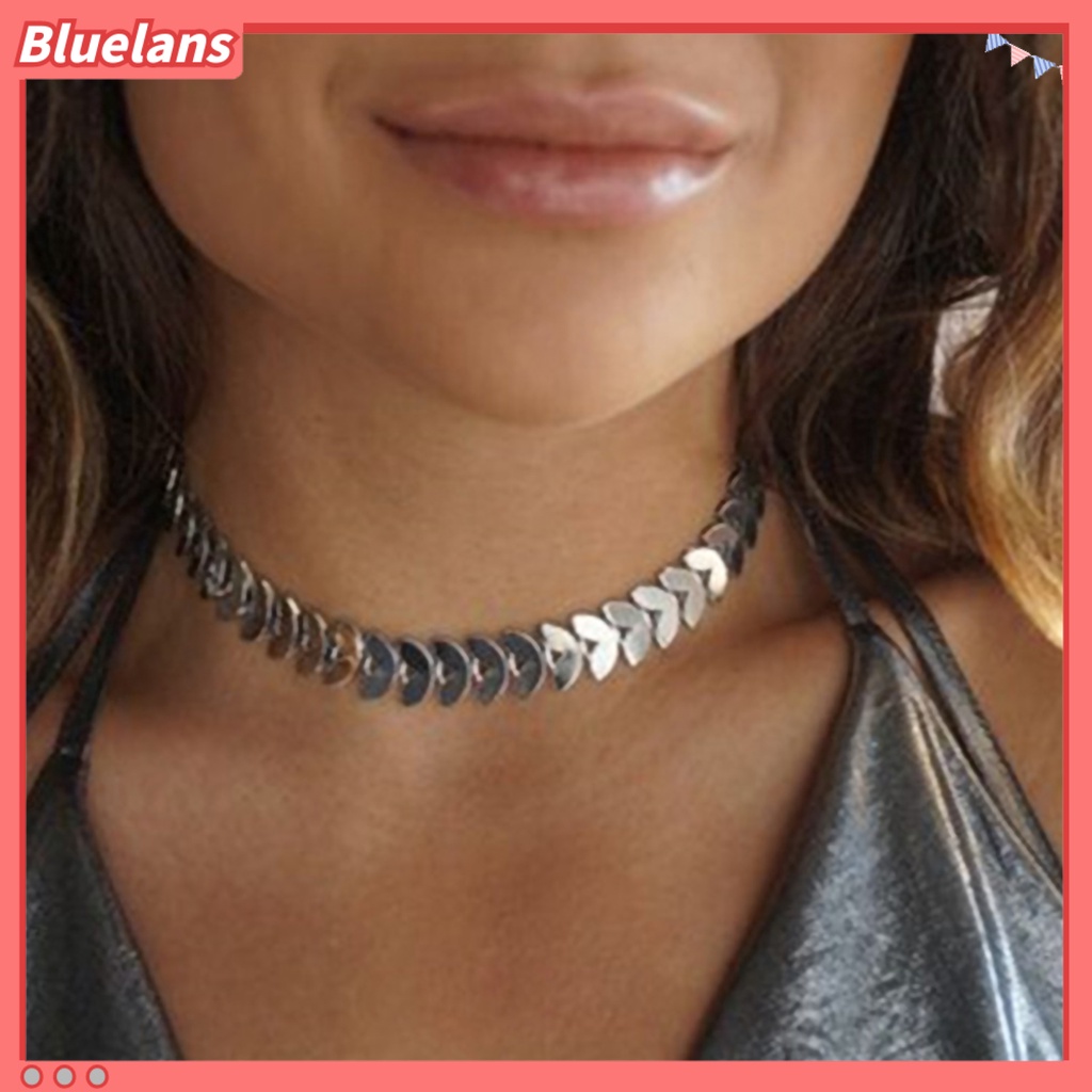 Bluelans Choker Leaf Design Collar Chain Alloy Punk Women Choker Necklace Jewelry