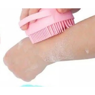 Spons Mandi Sikat Badan Silikon Shower Brush Silicone Dispenser Sabun &amp; Shampoo Penggosok Badan 10019