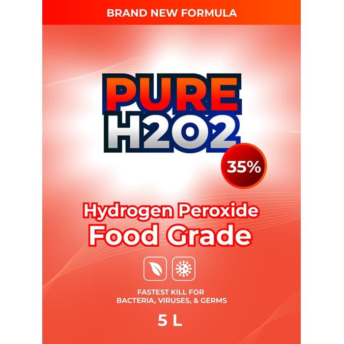 PURELIZER Pure H2O2 35% Food Grade 5 Liter Hydrogen Peroxide 5L