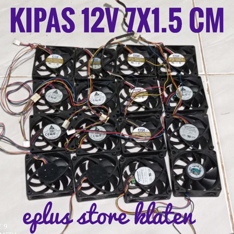 Kipas Fan Dc 7cm 12V cooler fan kipas 12 Volt DC Stok Campur 7x1.5CM