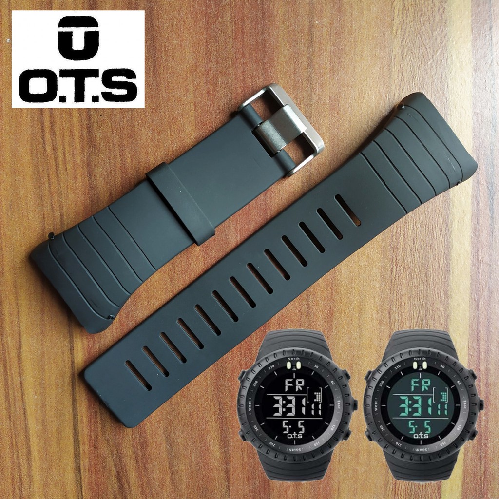 Strap Tali Jam Tangan Rubber OTS T5007G OTS 5007 black.