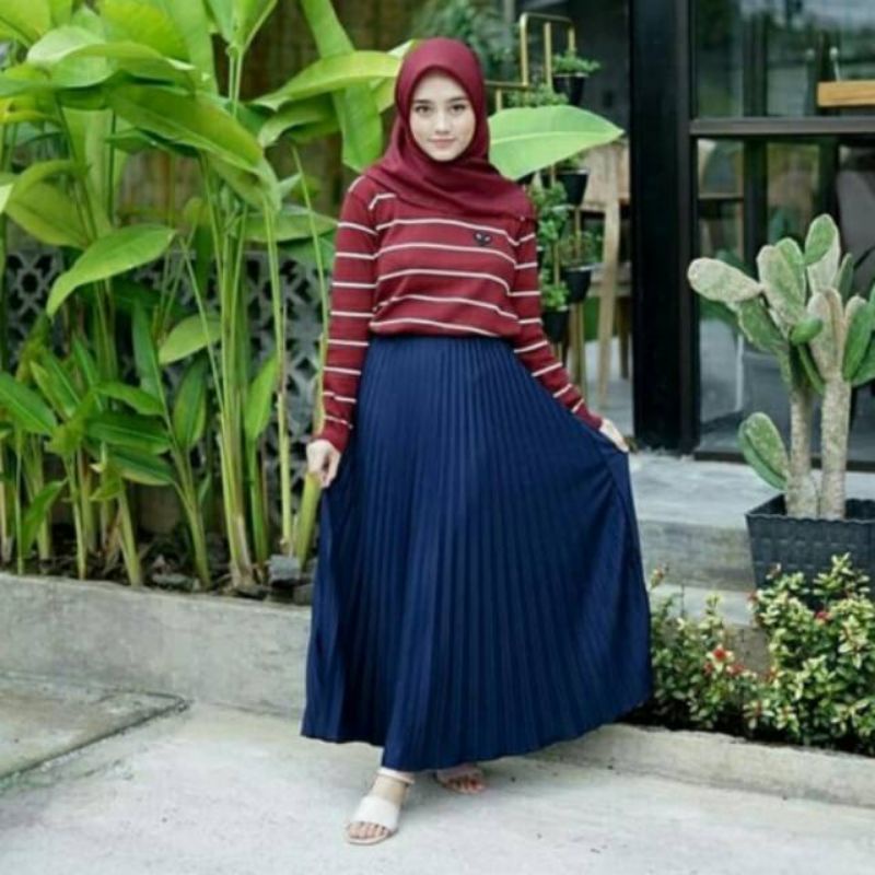 Rok Plisket Premium Dewasa Tebal Bahan Hyget Premium