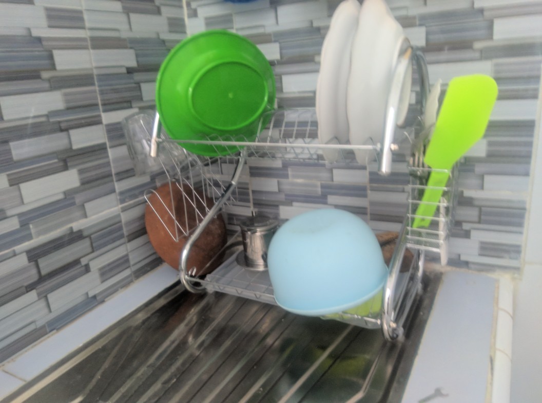 Rak Piring Stainless Minimalis 2 Susun Tingkat Peralatan Dapur Bahan Kuat