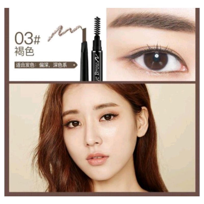 Lameila 7 Colors Pensil Alis Putar Berkepala Dua 7 Warna Double Heads Eyebrow Pencil Lasting Eyebrow Pen Waterproof