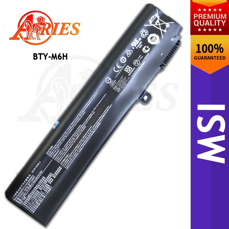 Baterai Laptop MSI GE62 GE72 GP62 PE60 2QE APACHE Series BTY-M6H Original 10.8V 3834mAh