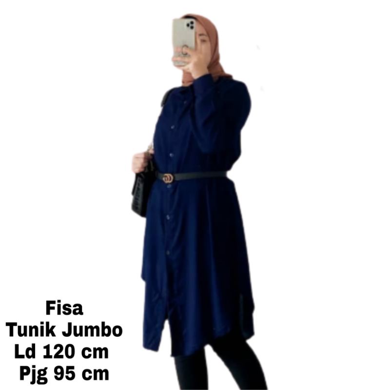 Tunik wanita Jumbo Polos XXL LD 120 Cm Terbaru 2023 Busui Bahan Moscrepe . Atasan Wanita Oversize Viral Baju Kemeja Tunik Cewek Dewasa Big Size Kekinian Murah Fisa