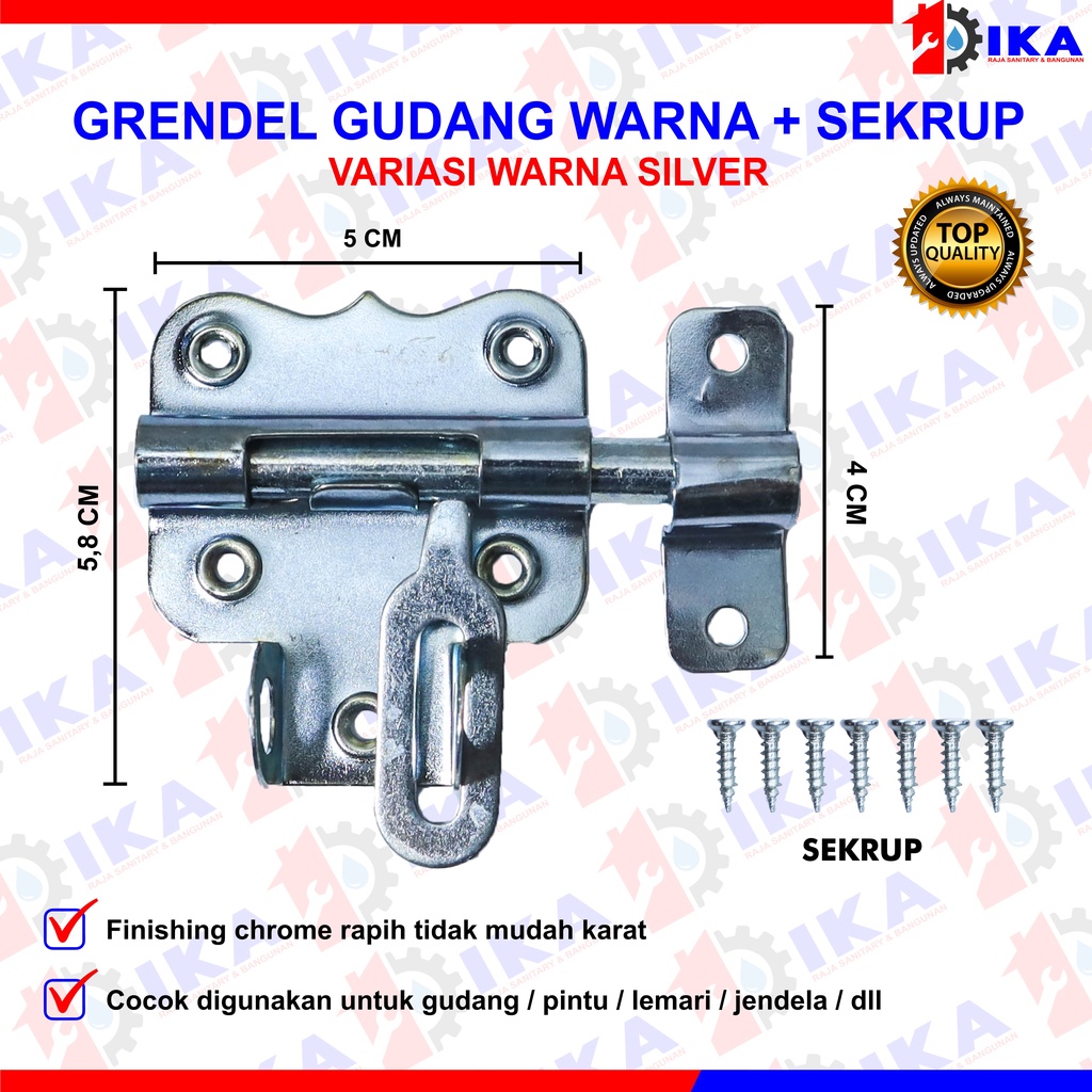 Slot Pintu Gudang 2 Inci l Grendel Overpal Jendela l Barrel Bolt WARNA WARNI GUDANG KUAT ANTI KARAT