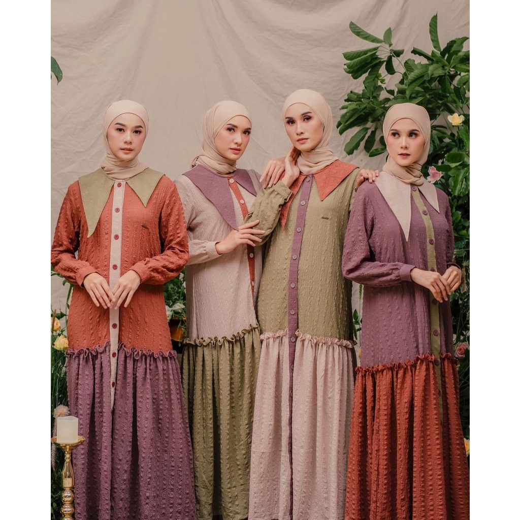 Terbaru Dr @secondsign_official X ZHARIVA TIARA DRESS BRICK// DRESS MUSLIMAH//DRESS RAYA 2022