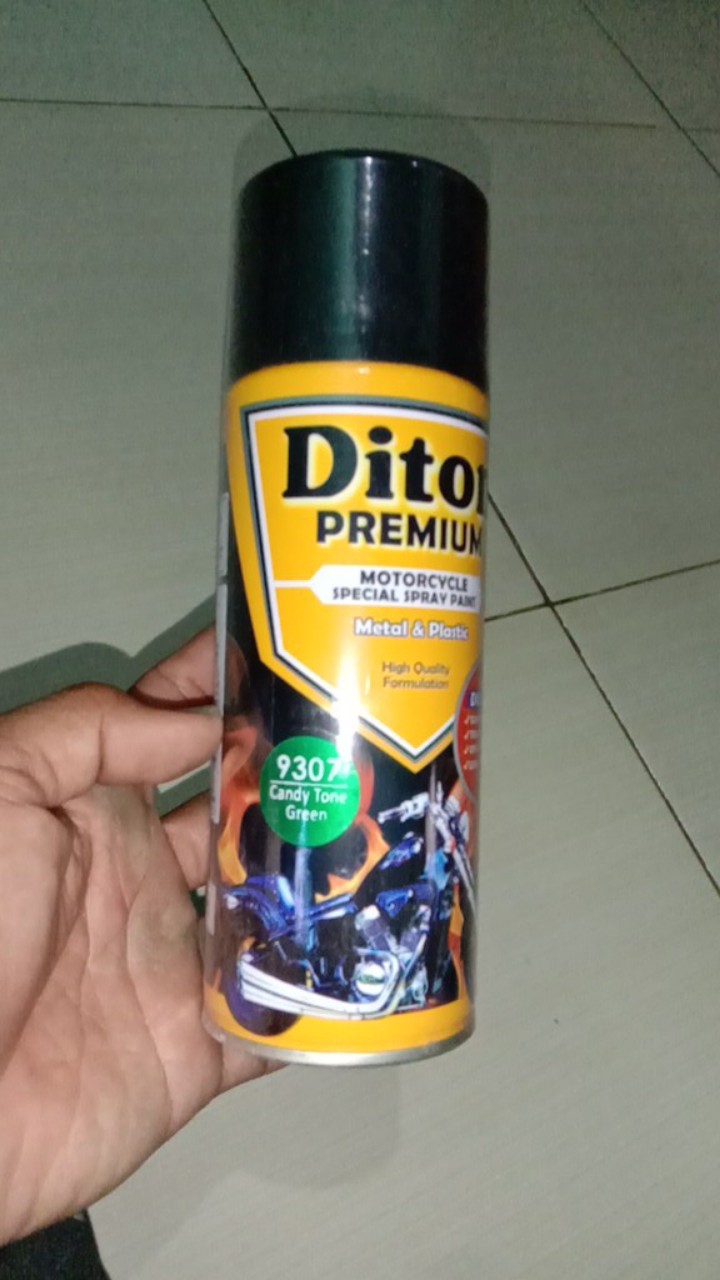 9307 Candy Tone Green<br />diton Premium Cat Semprot Spray Tahan Bensin Dan Tahan Retak Isi 400 Cc
