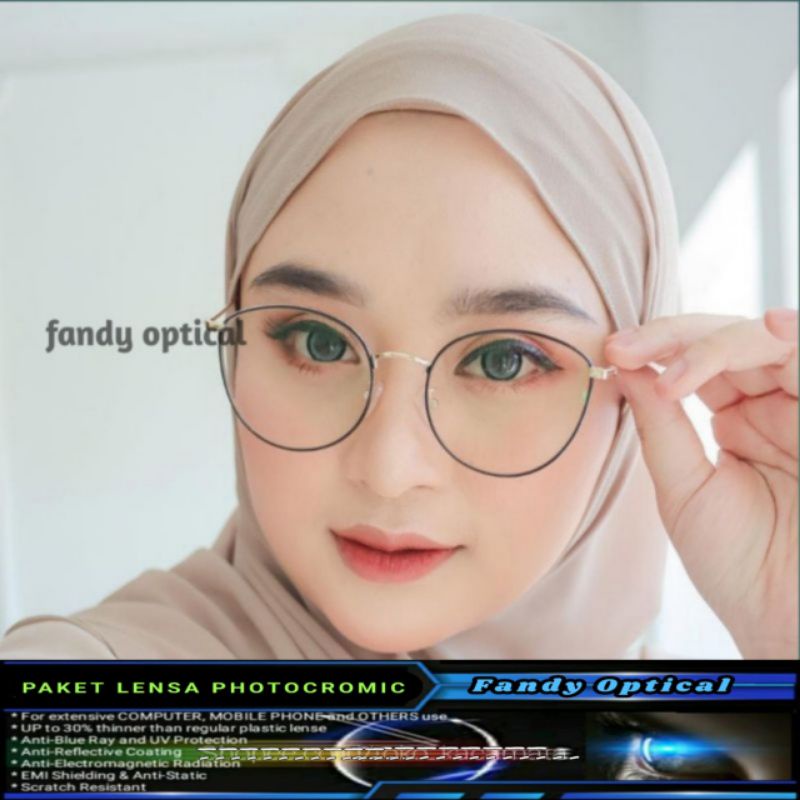 KACAMATA MINUS + LENSA PHOTOCROMIC 6073 KACAMATA WANITA