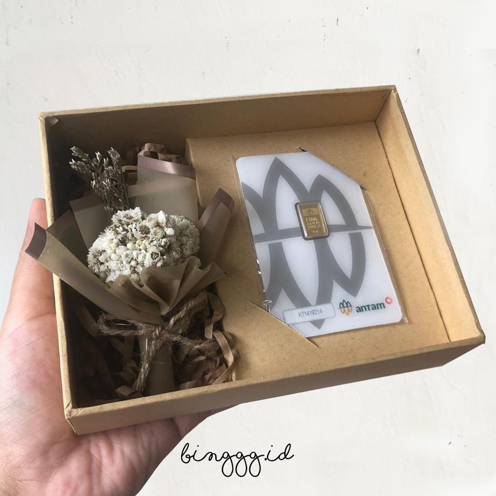

{A-UFY> {✓> KOTAK KADO EMAS ANTAM MINI (BOX SAJA + BOUQUET) PRE-ORDER 3 HARI {★★★★★>