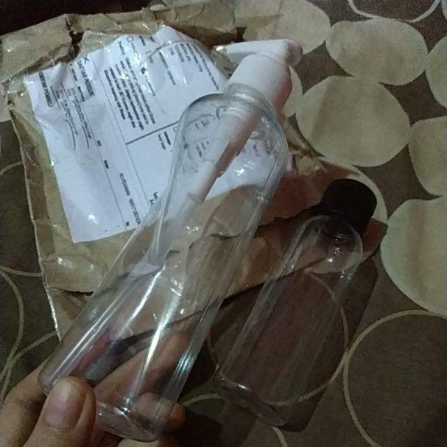 Botol 100 Ml Bening Tutup Flip Top Hitam Minimal 25 Pcs