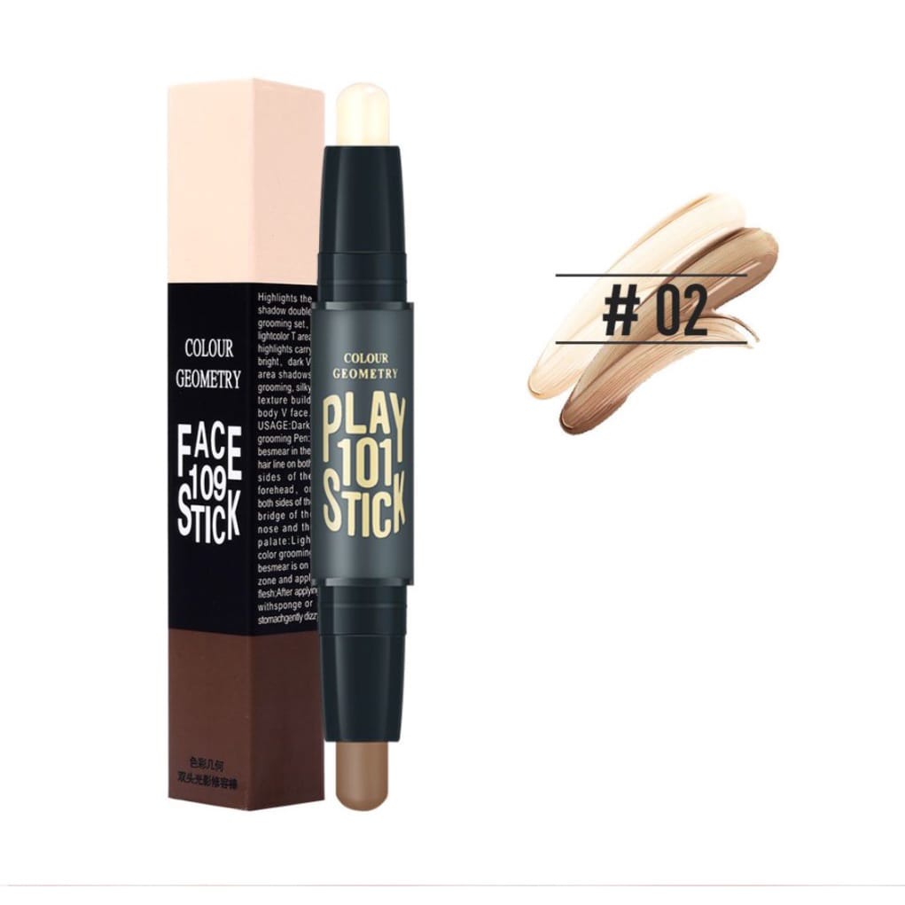 Lameila 1002 Contouring Stick Face Stick Colour Geometry Duo Concealer Stick Contour Make up Stick Murah