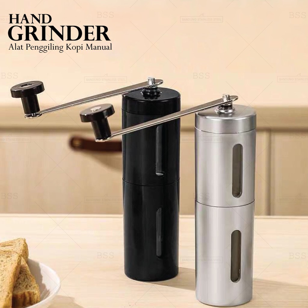 Coffee Maker 30gr Hand Grinder Plastik Tebal Stainless Alat Penghancur Kopi Manual Silver Hitam