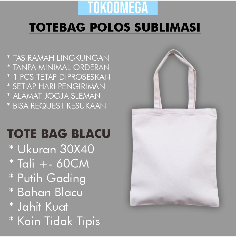 TOTEBAG POLOS BLACU UKURAN 30x40