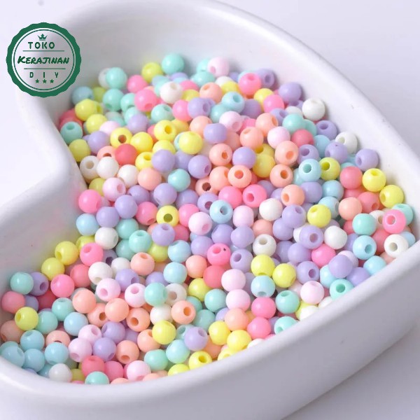 [ 20gr ] Mote Susu Bulat Manik Manik Susu Pastel 4/6/8mm