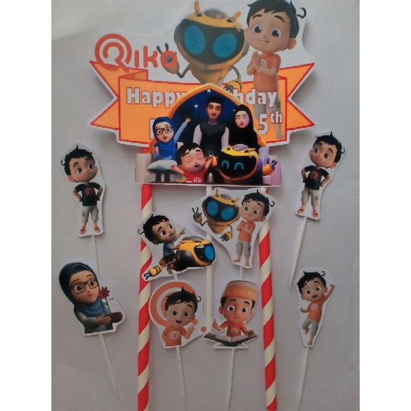 TOPPER CAKE CUSTOM NAMA GAMBAR RIKO THE SERIES