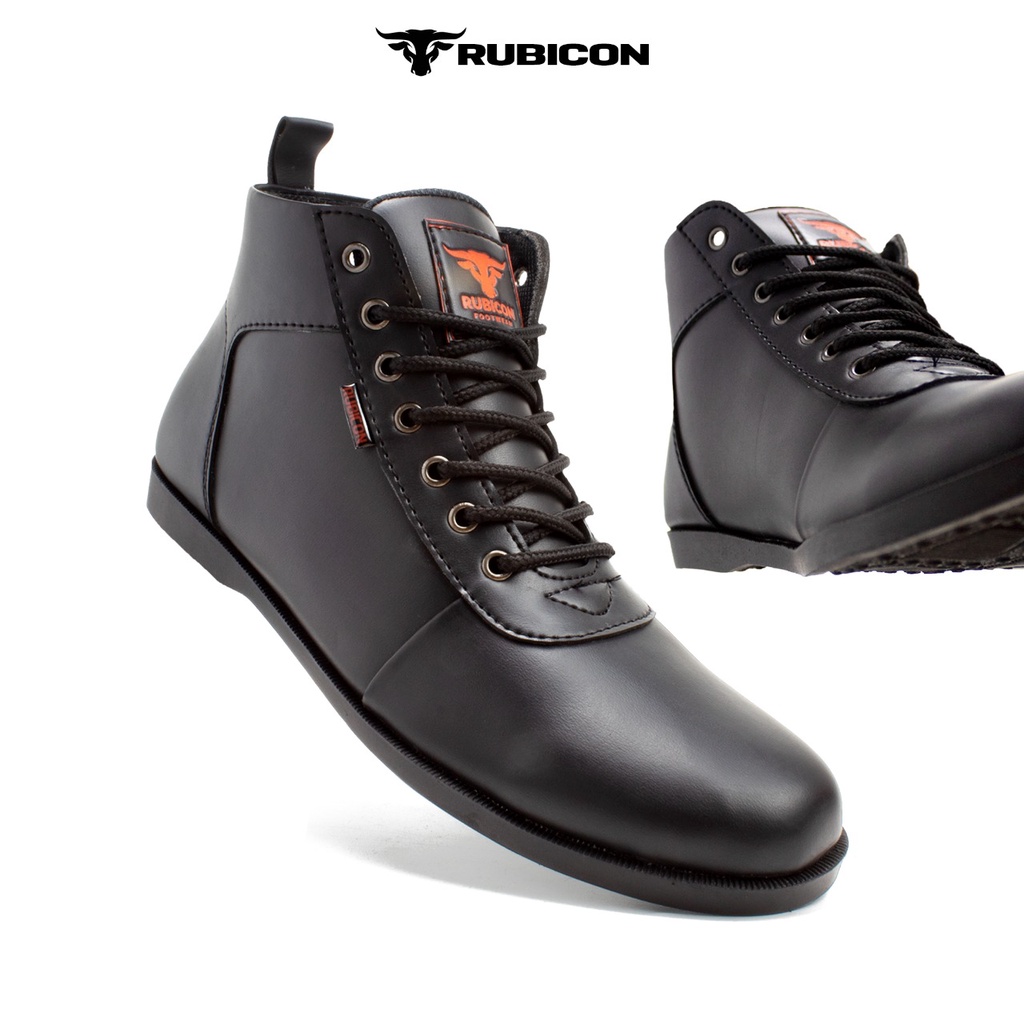 RUBICON PENTURA SEPATU BOOTS FORMAL SEPATU KERJA KANTORAN PREMIUM QUALITY HITAM