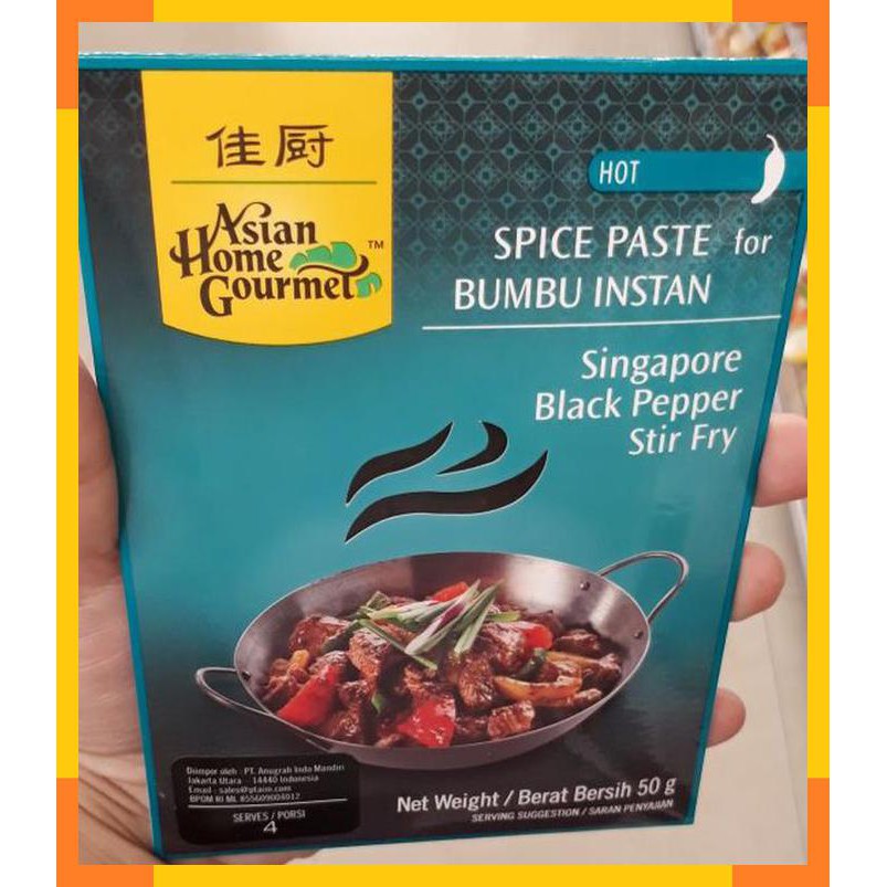 

Asian home gourmet spice paste singapore black pepper stir fry 50 gr