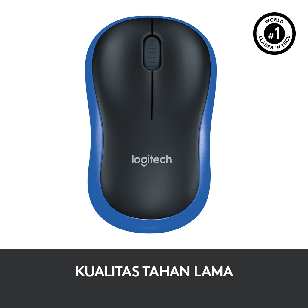 Logitech M185 Mouse Wireless Compact untuk Windows, Mac, ChromeOS