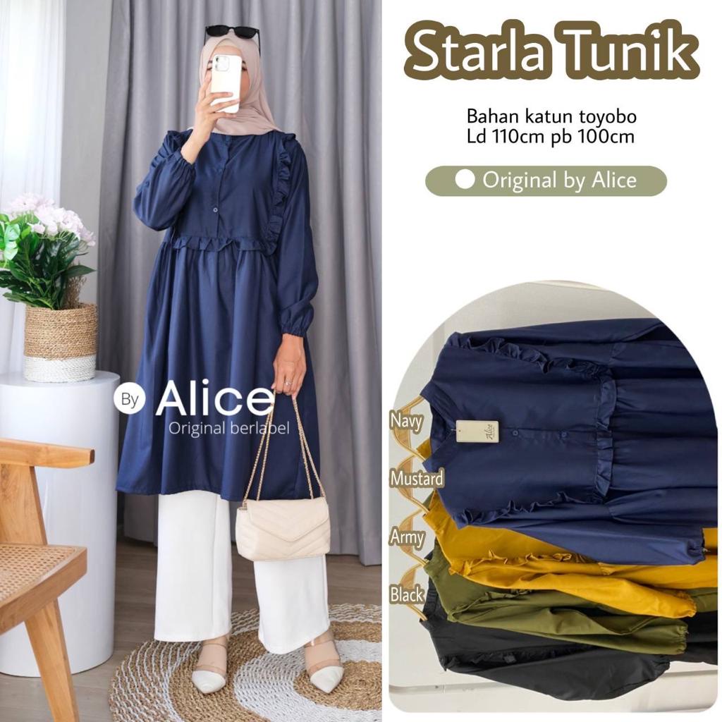 STARLA TUNIK / 18.7 / BAHAN KATUN TOYOBO / LD 110 CM / PB 100 CM / ALLSIZE BUSUI / ALICE