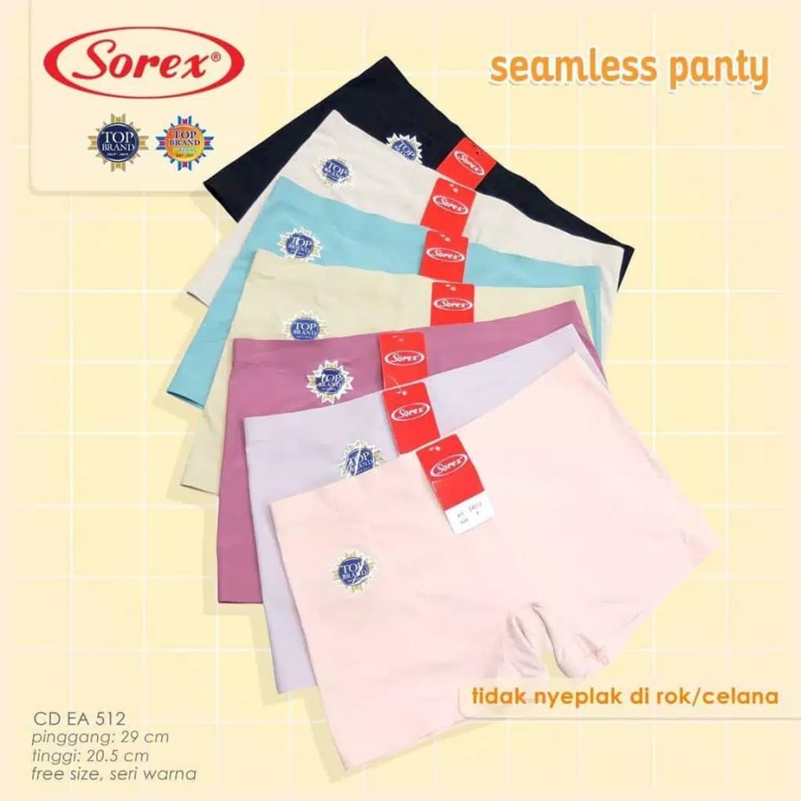 cd celana dalam wanita boxer seamless sorex ea 513 pori pori 512 polos anti nyeplak