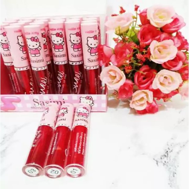 Termurah !! Liptint Sasimi HELLO KITTY Original / Lip Gloss Sasimi HELLO KITTY / Lipstik Lipcream Lip Tint Liptin HELLO KITTY / Liptint Korea Pemerah Bibir Pelembab Bibir Pink Alami / Liptint Anak Sekolah Liptint Tahan Lama Anti Air Waterproof ORIGINAL