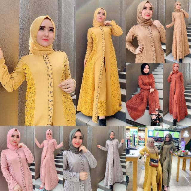 Suede Brukat Celana Motif, Set Pesta Busui Original by Kalei