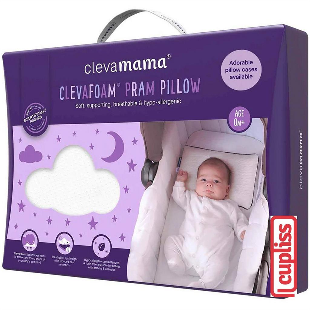 ClevaMama Clevafoam Pram Pillow Bantai Bayi Anti Peyang