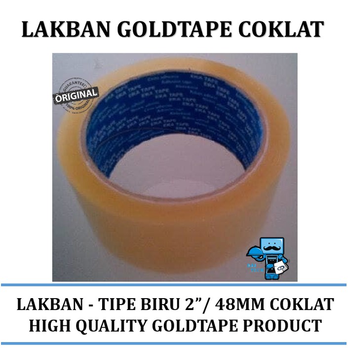 

Lakban GOLD TAPE Tipe Biru 2 INCH / 48 MM COKLAT - High Quality