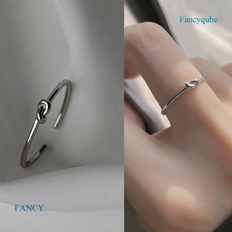 Cincin Sterling Silver 925 Model Simpul Gaya Retro Untuk Wanita