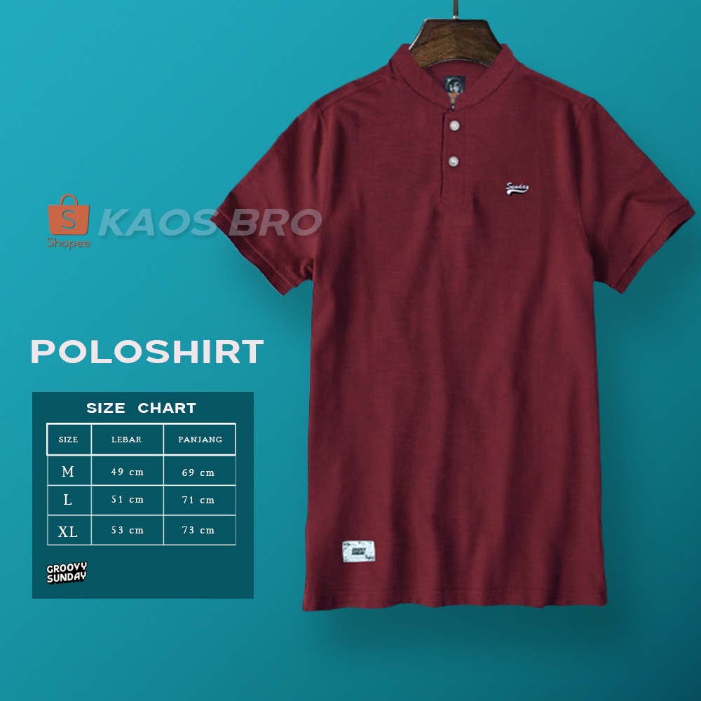 Kaos Bro Polo Shirt Merah Maroon Polos Slimfit Seragam Kaos Kerah Pria Wanita Polos Premium Termurah