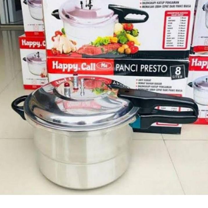 Happy Call Presto 8 Liter Aluminium / Pressure Cooker + Steamer / Happy Call Presto 8 L Aluminium Belly Pinggang 05