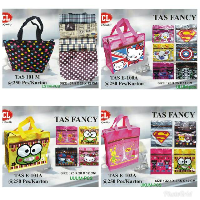 

CUCI GUDANG Tas fancy bahan KAIN TEBAL aneka ukuran dan warna.