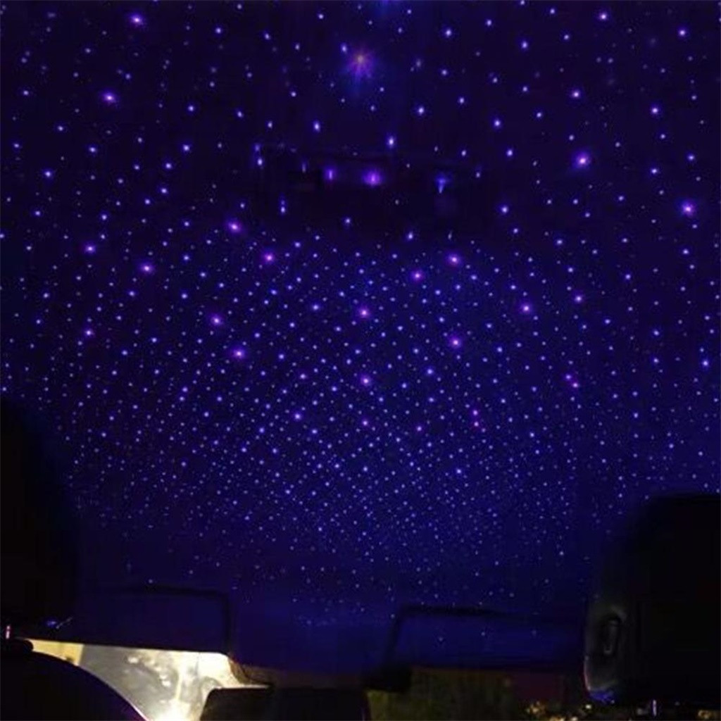 Lampu Proyektor LED Mini Motif Langit Berbintang Warna Biru Untuk Dekorasi Interior Mobil