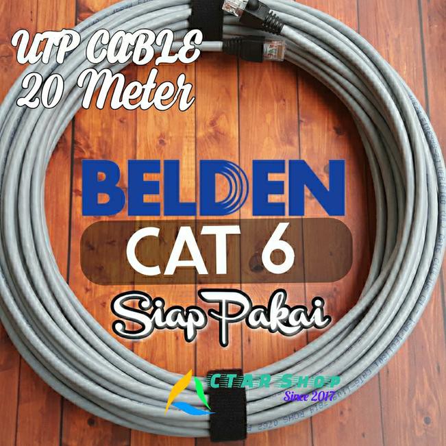 Paling Popular ➯ Kabel Data UTP Belden Cat6 20 Meter SIAP PAKAI Lan Cable Cat 6 20m ❉LP7☂