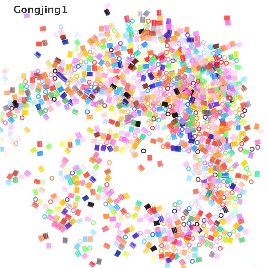 Gongjing1 1000pcs / Set Manik-Manik HAMA / PERLER 2.6mm Warna Campur Untuk Kerajinan Tangan Anak DIY
